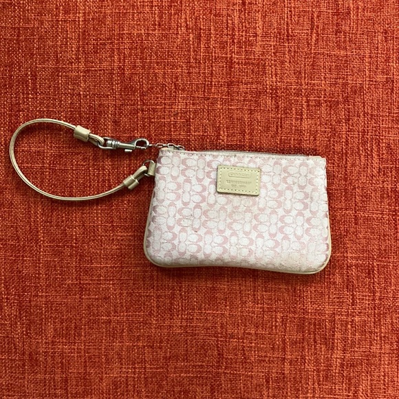 Coach Handbags - COACH CC Logo Pink Wristlet Wallet Bag Clutch